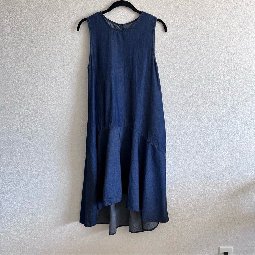 The Limited Sleeveless High-Low Denim Cotton Fit & Flare Chambray Cotton Boho